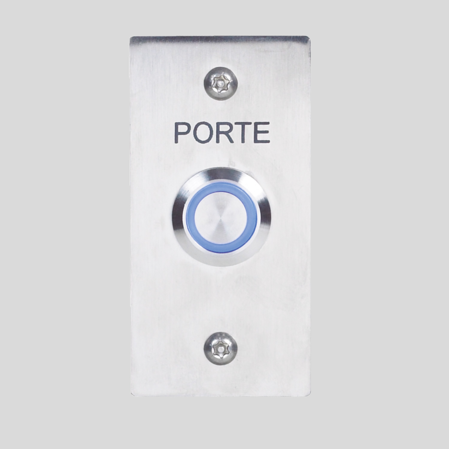 Bouton poussoir sur plaque 80 x 40 avec 2 vis inox M4 x 12 et outil.